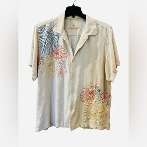 TOMMY BAHAMA Men’s Tropical Shirt Silk Camp Cruise Hawaiian Size: XL